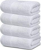 Resort Collection Soft Bath Towels 28x55 in 4 Pack WhiteLuxury Hotel Plush &