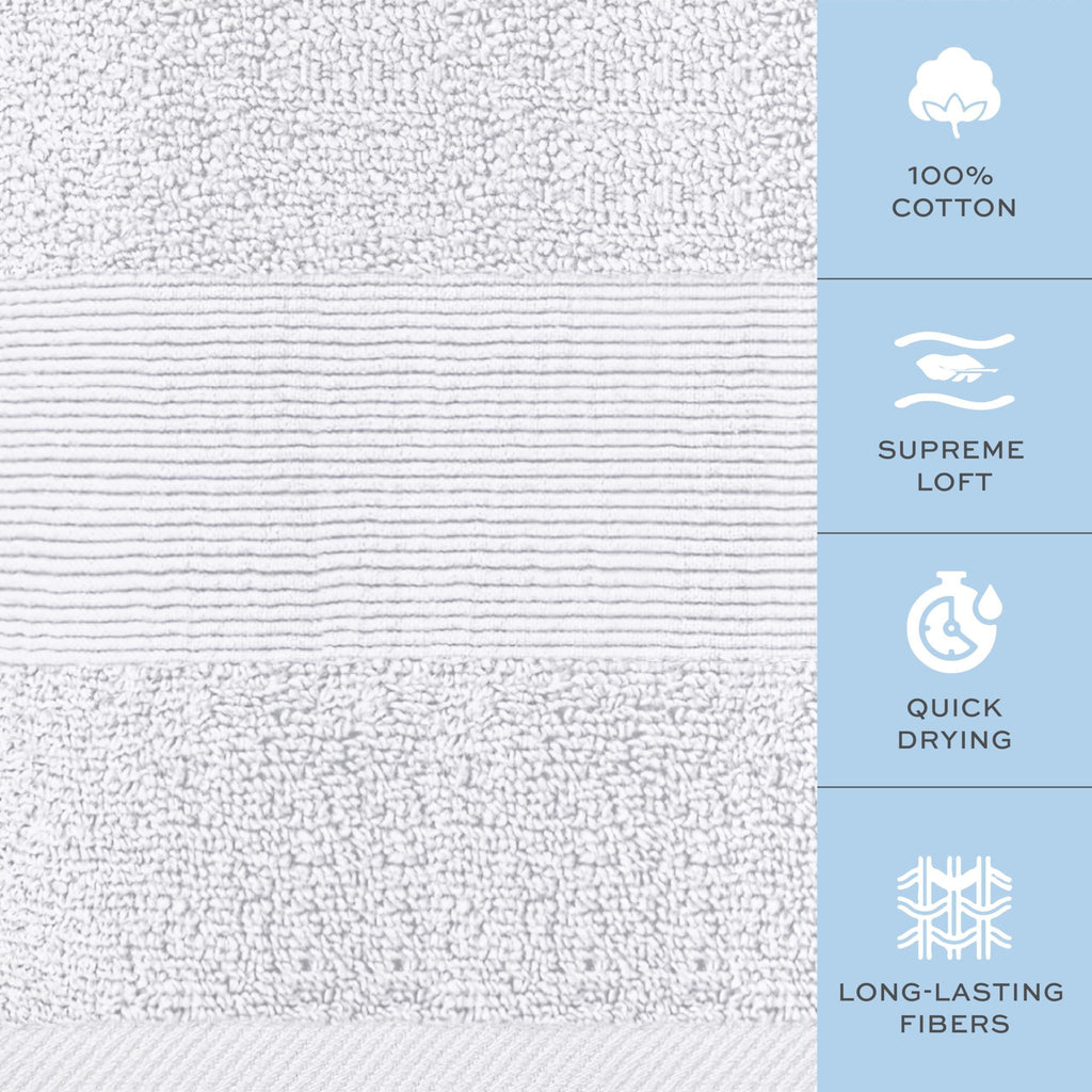 Resort Collection Soft Bath Towels 28x55 in 4 Pack WhiteLuxury Hotel Plush &