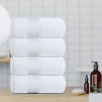 Resort Collection Soft Bath Towels 28x55 in 4 Pack WhiteLuxury Hotel Plush &